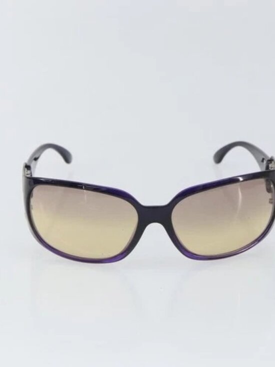 CHANEL Sunglasses plastic Purple CC Auth SW2002